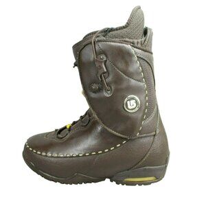 Burton Supreme Brown Leather Lace Up Mid Calf Snowboard Boots Size 6.5